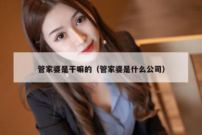 管家婆是干嘛的（管家婆是什么公司）